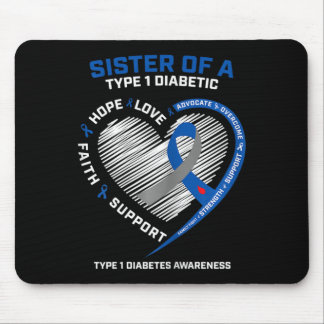 Tapis De Souris T1D Type 1 Soeur De Sensibilisation Au Diabète De