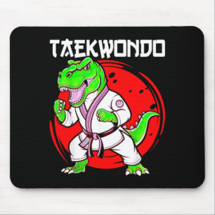 Tapis De Souris T-Rex Dinosaure Combattant Taekwondo