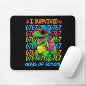Tapis De Souris T-rex I Survived 67 Days Of School Six Seven Meme (Avec souris)