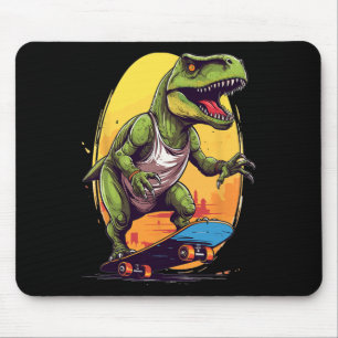 Tapis De Souris T-rex Skateur - Planche à roulettes Skateur Planch