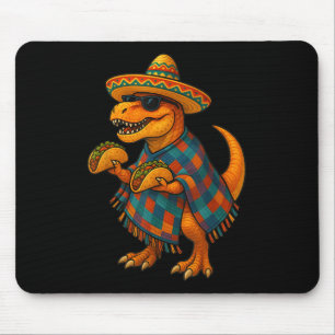 Tapis De Souris T-rex Taco Fiesta_ Cinco De Mayo Dino À Sombrero
