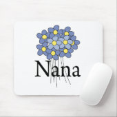 Tapis De Souris T-shirt assez bleu de Nana de fleur (Avec souris)