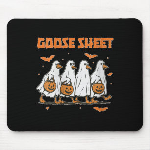 Tapis De Souris T-shirt automne Halloween femme Oie Feuille Fantôm