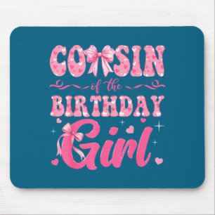 Tapis De Souris T-shirt Cousin Anniversaire Famille Rose Coquette