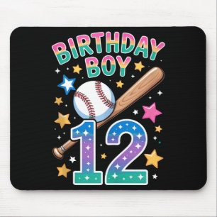 Tapis De Souris T-shirt de baseball pour garçon d'anniversaire 12