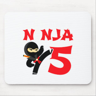 Tapis De Souris T-shirt de fête de ninja de karaté de 5 ans pour e