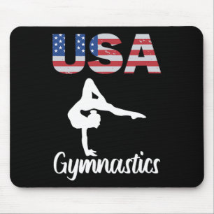 Tapis De Souris T-shirt de gymnastique Usa drapeau américain Gymna