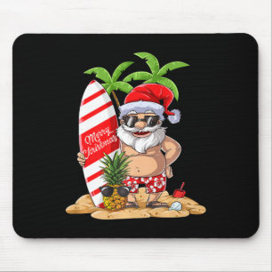 Tapis De Souris T Shirt de Surf Hawaïen de Noël Été Santa