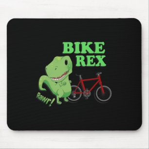 Tapis De Souris T-shirt de vélo de montagne T-rex mignon dinosaure
