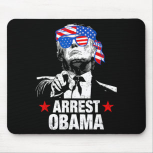 Tapis De Souris T-shirt drôle Arrestation Obama 2025 Arrestation O