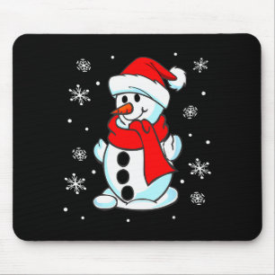 Tapis De Souris T-shirt drôle de bonhomme de neige de Noël Santa m