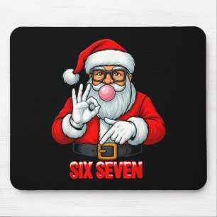 Tapis De Souris T-shirt drôle de Noël Six Seven 6 7 Meme Santa pou