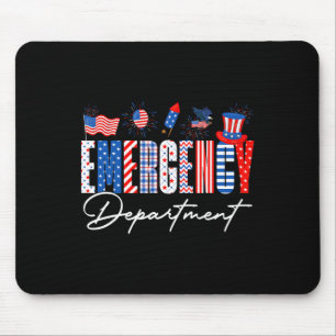 Tapis De Souris T-shirt drôle d'infirmière des urgences Départemen