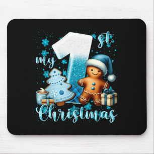 Tapis De Souris T Shirt élégant de Noël aquarelle neige pour tout-