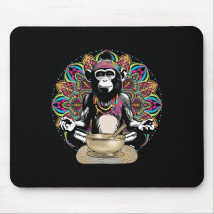 Tapis De Souris T-shirt Namaste Yoga Zen Graphique Hippie Singe en