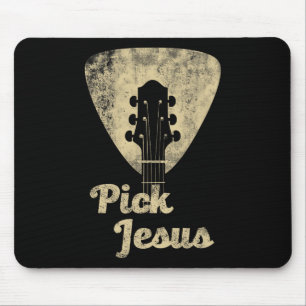 Tapis De Souris T-shirt Pick Jésus - T-shirt de pasteur de musique
