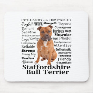Tapis De Souris T Shirt Traits Staffie