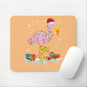 Tapis De Souris T-shirt X-Mas Ornam Flamant rose Arbre de Noël