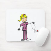 Tapis De Souris T-shirts blond Female Figure Infirmière (Avec souris)