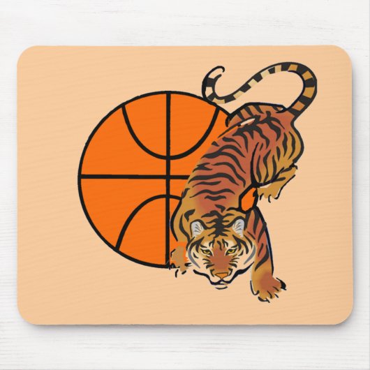 Tapis De Souris T-shirts et cadeaux de basket-ball de tigre (Devant)