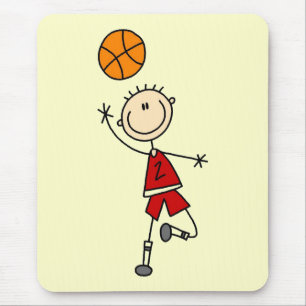 Tapis De Souris T-shirts et cadeaux de basketball pour garçons rou