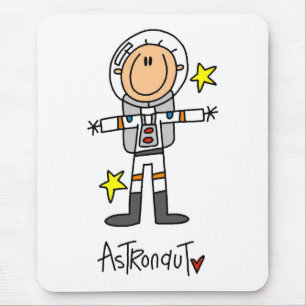 Tapis De Souris T-shirts et cadeaux de figures bâton astronaute