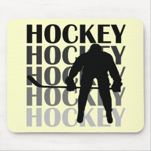 Tapis De Souris T-shirts et cadeaux de silhouette d'hockey
