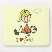 Tapis De Souris T-shirts et cadeaux Girl I Love Soccer (Devant)