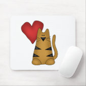 Tapis De Souris T-shirts et cadeaux Heart and Striped Cat (Avec souris)