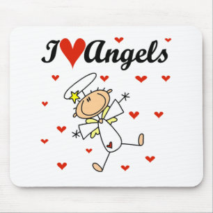 Tapis De Souris T-shirts et Cadeaux J'aime les Anges