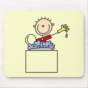 Tapis De Souris T-shirts et Cadeaux Stick Figure Faisant la Vaisse