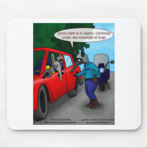 Tapis De Souris T-shirts et tasses drôles Aardvark Conduite avec u