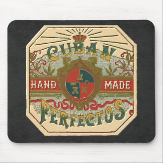 Tapis De Souris Tabac vintage de Perfectos de Cubain d'étiquette