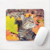 Tapis De Souris Tabby Basking dans le Foliage (Avec souris)