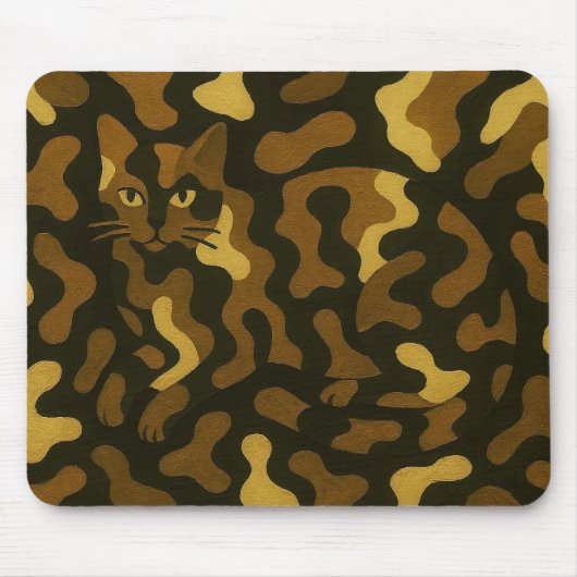 Tapis De Souris Tabby Cat Camouflage Art (Devant)