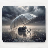 Tapis De Souris Tabby Cat Sous Parapluie (Devant)