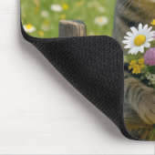 Tapis De Souris Tabby Chat Avec Bouquet Fleur sauvage (Coin)