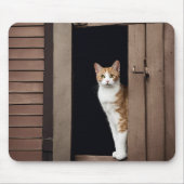 Tapis De Souris Tabby Chat dans la porte Shed (Devant)