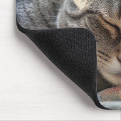 Tapis De Souris Tabby Chat Dormir Sur Une Ancienne Couette (Coin)