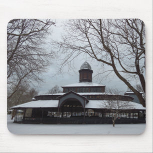 Tapis De Souris Tabernacle et ciel gris neige - Martha's Vineyard