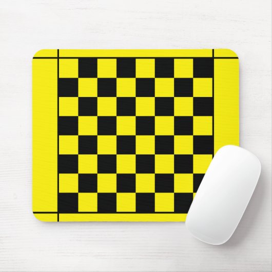 Tapis De Souris Table d'échecs jaune noir (Avec souris)