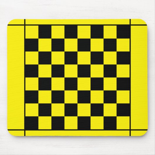 Tapis De Souris Table d'échecs jaune noir (Devant)