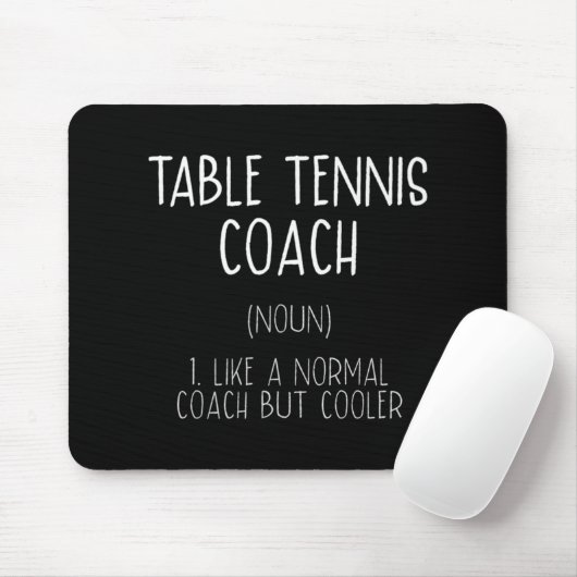 Tapis De Souris Table Tennis Coach Définition Fun Ping Pong Humour (Avec souris)