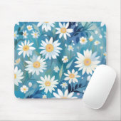 Tapis De Souris Tableau avec fleurs blanches (Avec souris)