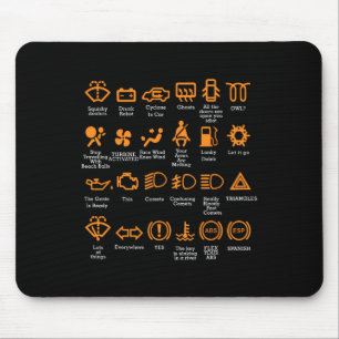 Tapis De Souris Tableau de bord Icônes Café Mug Car Guy Voiture Lo