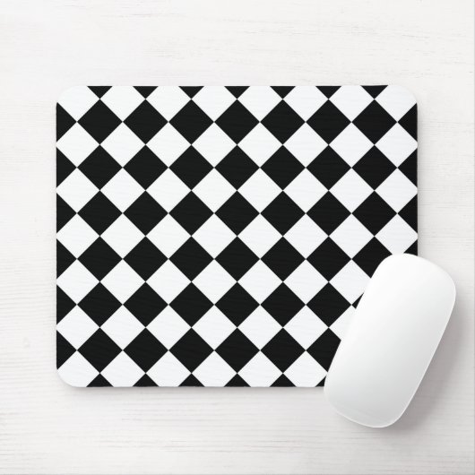 Tapis De Souris Tableau de bord noir et blanc À damiers Drapeau (Avec souris)
