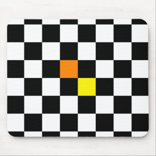 Tapis De Souris Tableau de bord noir et blanc avec couleur orange 