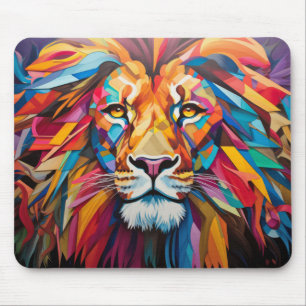 Tapis De Souris Tableau de l'animal de lion coloré