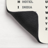 Tapis De Souris Tableau de référence du code alphabet radio de l'O (Coin)