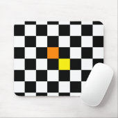 Tapis De Souris Tableau noir blanc avec couleur orange jaune (Avec souris)